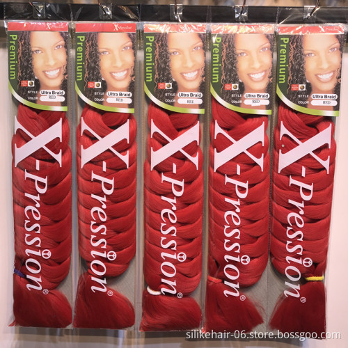 82" 165g Long Jumbo Braid Hair Two Colored Crochet Braids Expression attachment Synthetic Expression Braiding Bulk  Hair